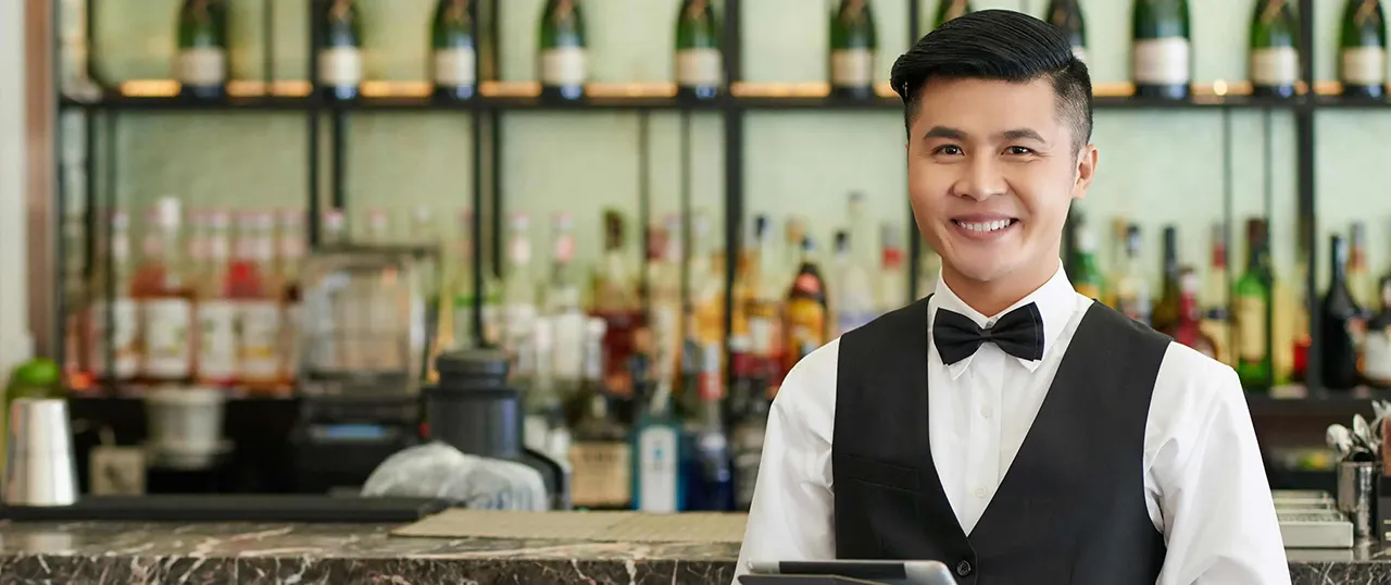 Male Asian waiter